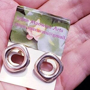 Sterling Earrings, Stamped 925 Post W/ Butterfly Back, Nice White Silver, Modern